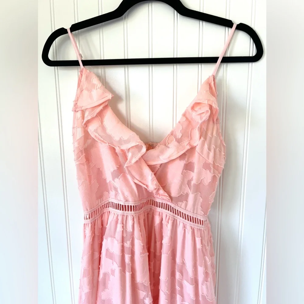 A.Peach High/Low Lace Dress - Picture 6 of 10